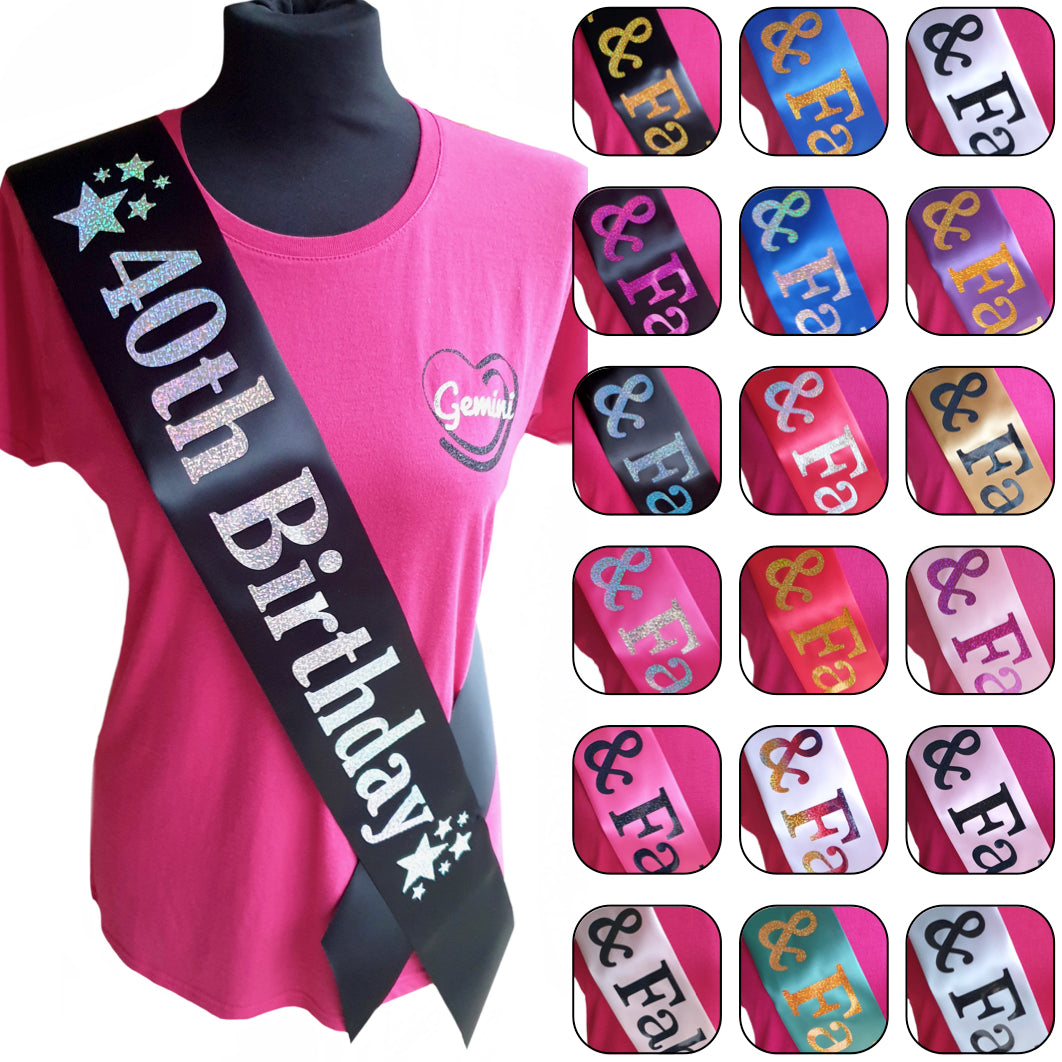 40th Birthday Holographic Star Sash