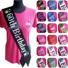 Load image into Gallery viewer, 60th Birthday Holographic Star Sash
