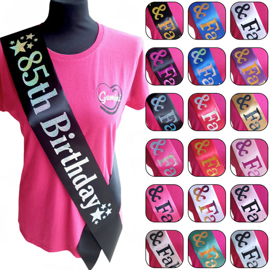 85th Birthday Holographic Star Sash