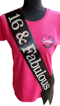 Load image into Gallery viewer, 16 and Fabulous Holographic Birthday Sash
