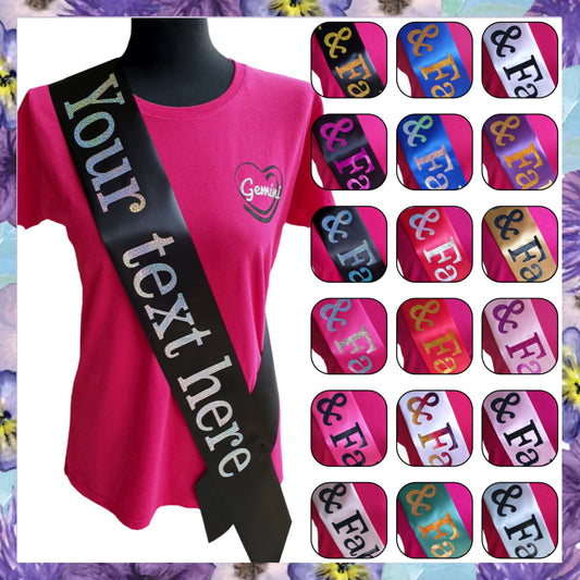 Custom Holographic Sash - Single Line