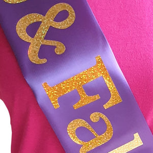 Custom Holographic Sash - Single Line