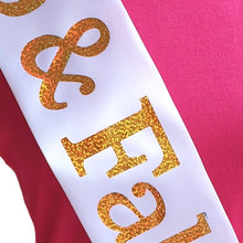 Load image into Gallery viewer, 60 and Fabulous Holographic Birthday Sash
