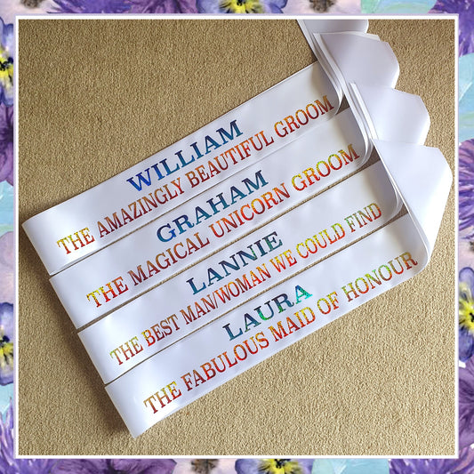 Custom Holographic Sash - Double Line