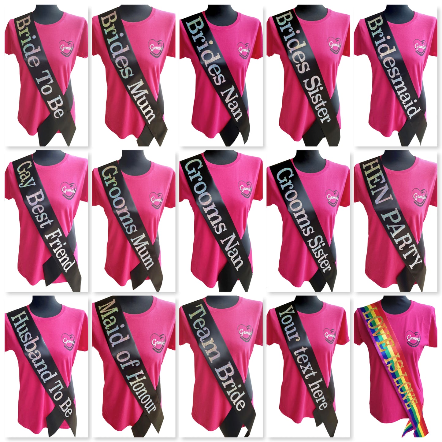 Team Bride Holographic Sash